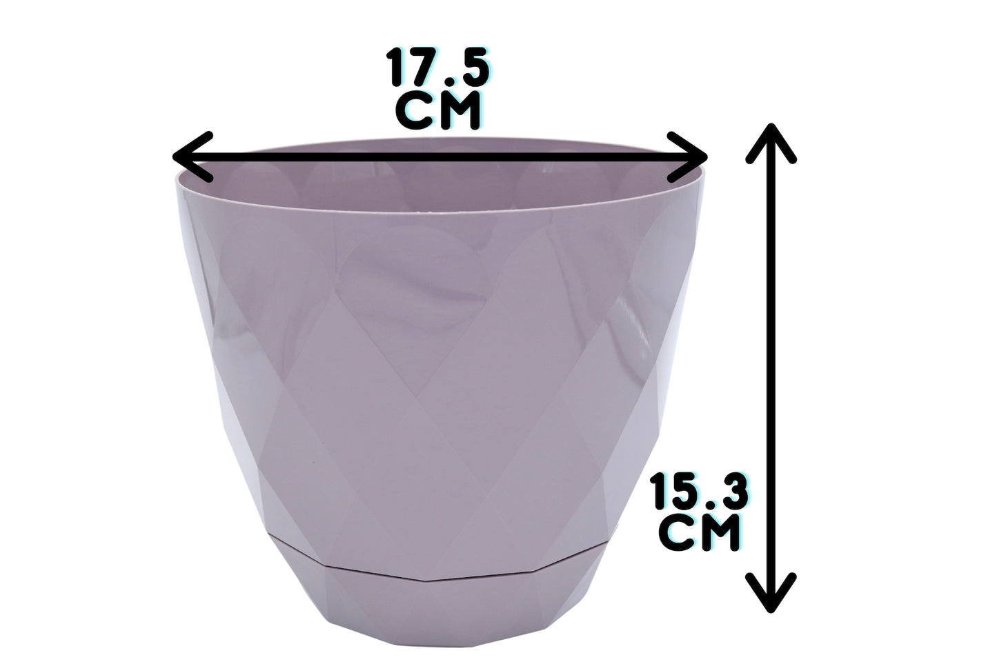 17.cm plant pot measurements for purple color