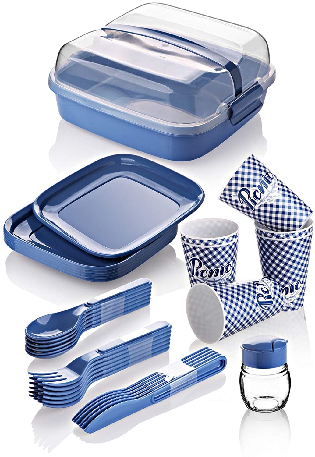 Plastic dining set for 6 persons